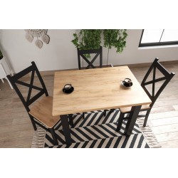 Tisch (Eiche Gold Craft/Schwarz) 70x100 Tisch (Eiche Gold Craft/Schwarz) 70x100