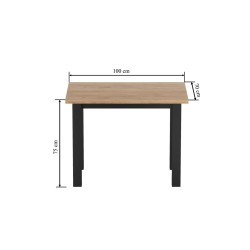 Tisch (Eiche Gold Craft/Schwarz) 70x100 Tisch (Eiche Gold Craft/Schwarz) 70x100