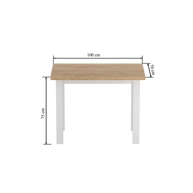 Tisch (Eiche Gold Craft/Weiß) 70x100 Tisch (Eiche Gold Craft/Weiß) 70x100