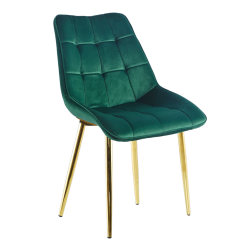 Krzesło velvet (zielone) / złote nogi Krzesło velvet (zielone) / złote nogi