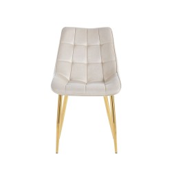 Samtstuhl (beige) / goldene Beine Samtstuhl (beige) / goldene Beine