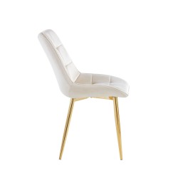Samtstuhl (beige) / goldene Beine Samtstuhl (beige) / goldene Beine