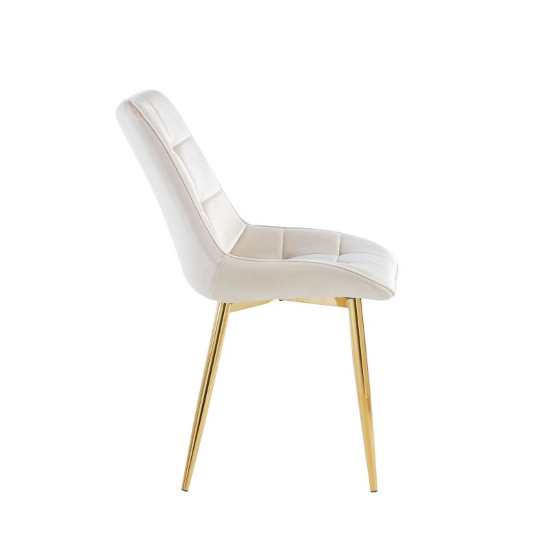 Samtstuhl (beige) / goldene Beine Samtstuhl (beige) / goldene Beine