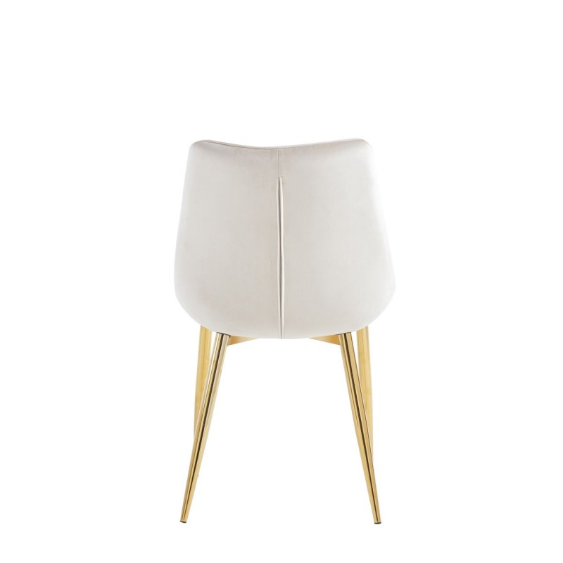 Samtstuhl (beige) / goldene Beine Samtstuhl (beige) / goldene Beine