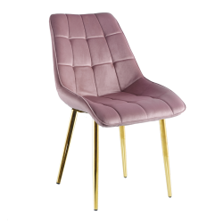 Silla de terciopelo (rosa) / patas doradas Silla de terciopelo (rosa) / patas doradas