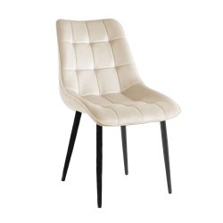 Silla de terciopelo (beige) / patas negras Silla de terciopelo (beige) / patas negras
