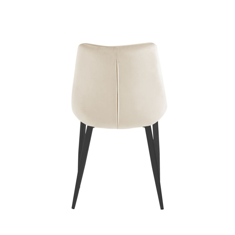 Samtstuhl (beige) / schwarze Beine Samtstuhl (beige) / schwarze Beine