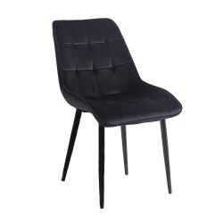 Samtstuhl (schwarz) / schwarze Beine