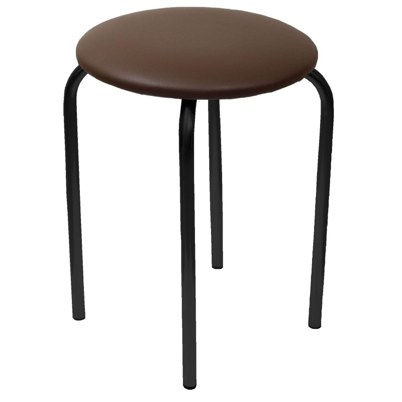 Hocker (Öko Braun) - schwarzes Gestell Hocker (Öko Braun) - schwarzes Gestell
