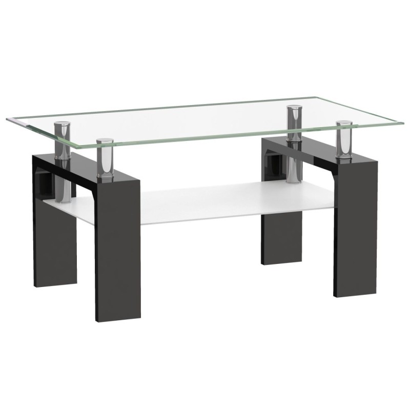 Coffee table (black, transparent top) Coffee table (black, transparent top)