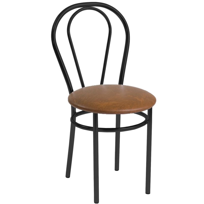 Chair (light brown) - black frame Chair (light brown) - black frame