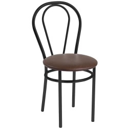 Chair (dark brown) - black frame