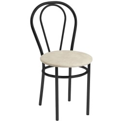 Stuhl (beige) - schwarzes Gestell