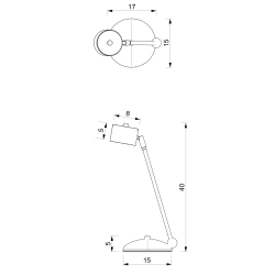 ARENA BLACK/GOLD Desk Lamp 1xGX53