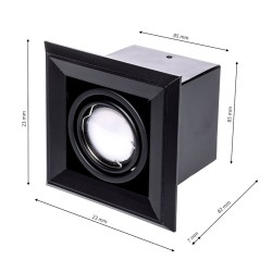 Recessed Lamp Blocco 1x7W GU10 LED Black Recessed Lamp Blocco 1x7W GU10 LED Black