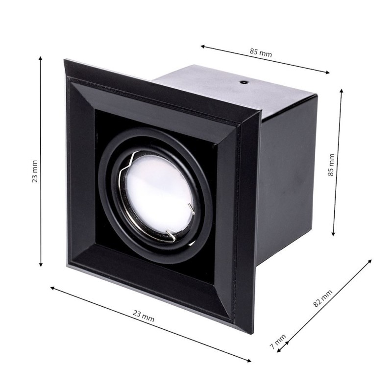 Recessed Lamp Blocco 1x7W GU10 LED Black Recessed Lamp Blocco 1x7W GU10 LED Black
