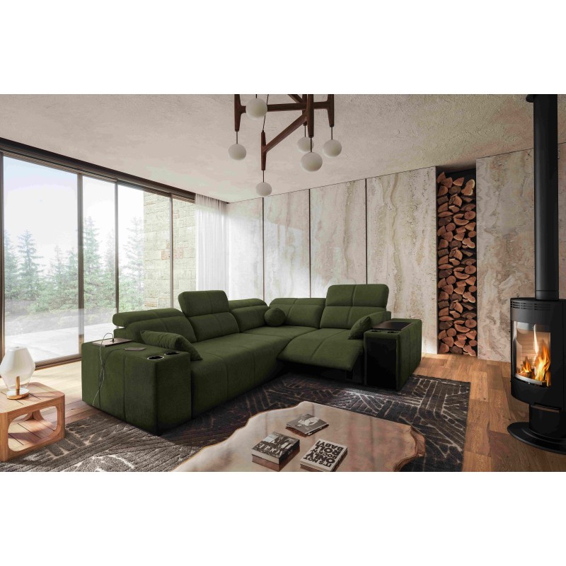 Milano II Mix corner sofa with sleeping and relaxation function, Plecionka, Verita 39