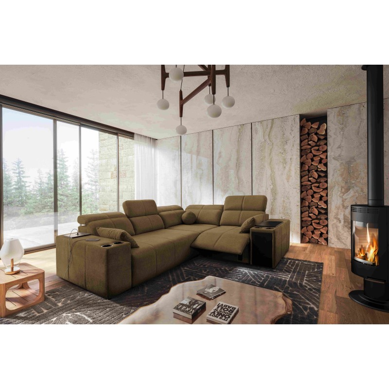 Milano II Mix corner sofa with sleeping and relaxation function, Plecionka, Verita 28