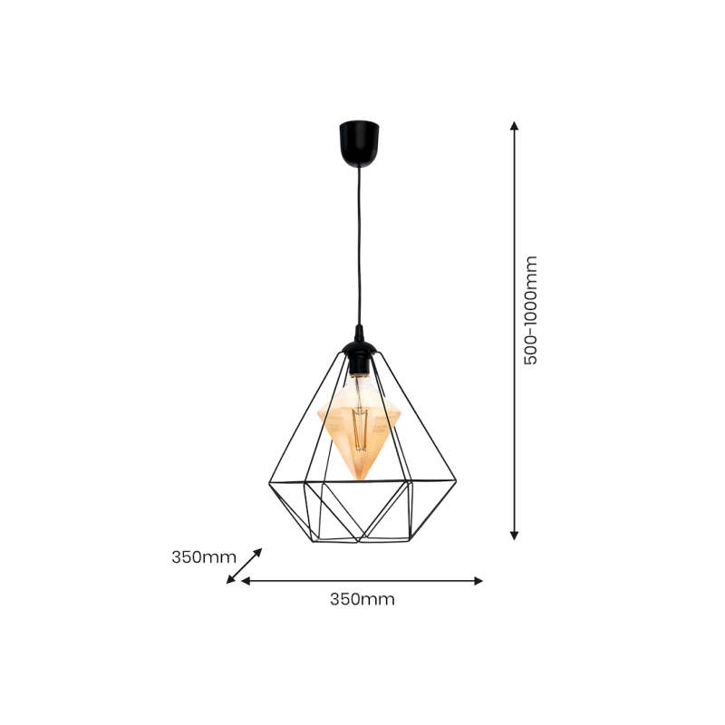 Hanging lamp ALAMBRE BLACK 1xE27 4W bulb included Hanging lamp ALAMBRE BLACK 1xE27 4W bulb included