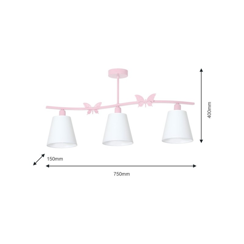 Chandelier ALICE PINK 3xE14 Chandelier ALICE PINK 3xE14