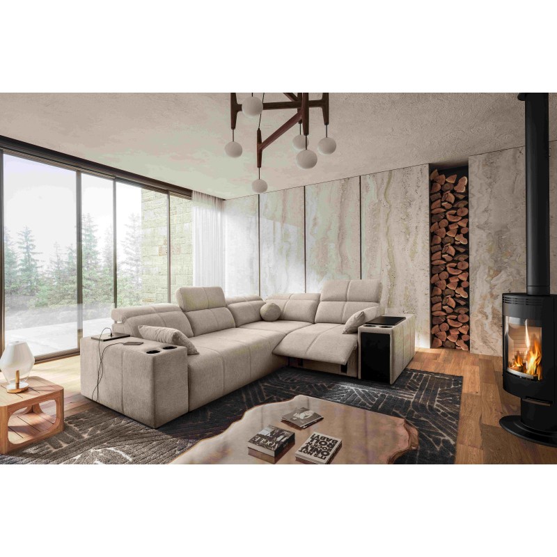 Narożnik Milano II Mix z funkcją spania i relax Plecionka, Verita 09 Narożnik Milano II Mix z funkcją spania i relax Plecionka, Verita 09