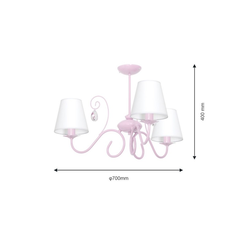 Żyrandol SARA PINK 3xE14 Żyrandol SARA PINK 3xE14