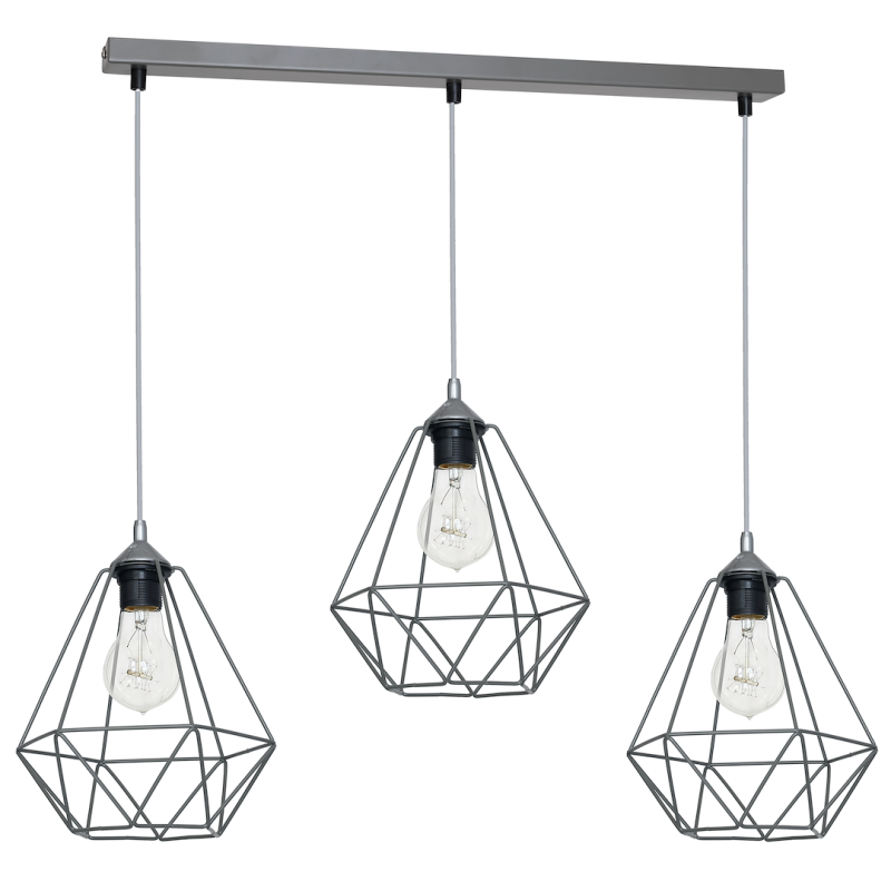 Hanging lamp BASKET GRAY 3xE27
