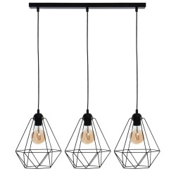 Hanging lamp BASKET BLACK 3xE27