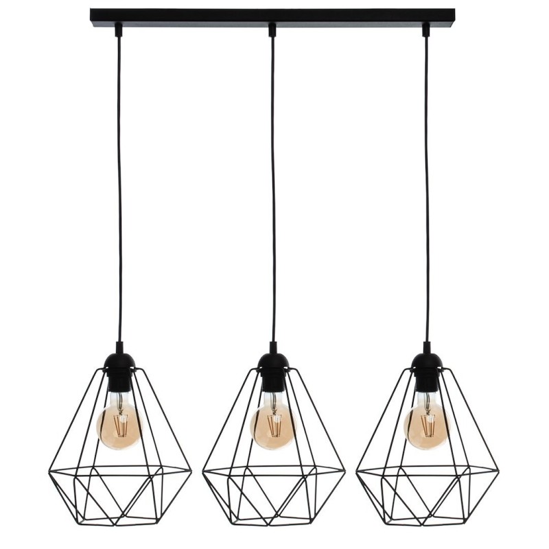 Hanging lamp BASKET BLACK 3xE27