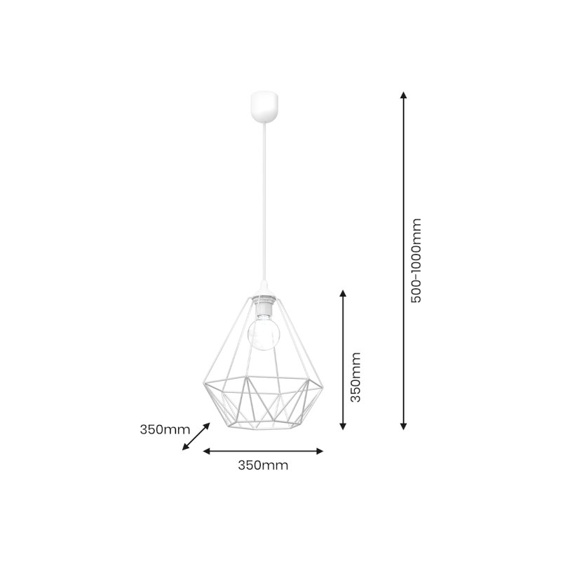 Lampa wisząca BASKET Biały 1xE27 Lampa wisząca BASKET Biały 1xE27