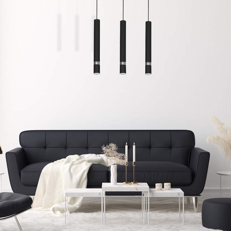 JOKER BLACK/CHROME Hanging Lamp 3xGU10