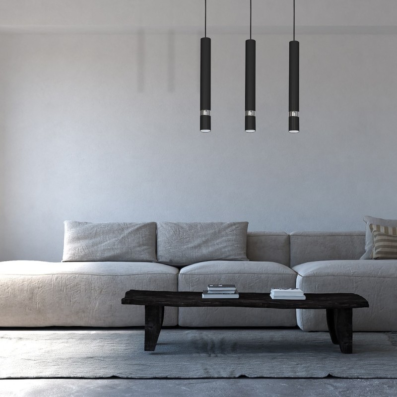 JOKER BLACK/CHROME Hanging Lamp 3xGU10