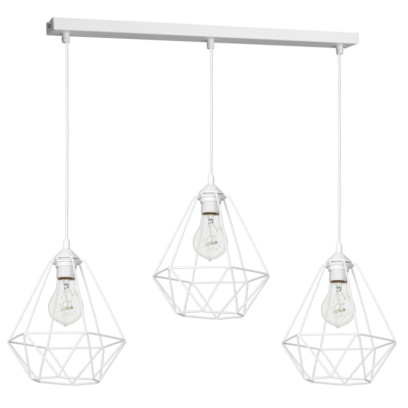 Hanging lamp BASKET WHITE 3xE27