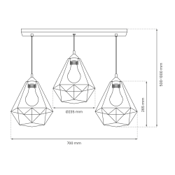 Lampa wisząca BASKET Biały 3xE27 Lampa wisząca BASKET Biały 3xE27
