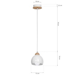 Lampa wisząca Dama Biały 1xE27 Lampa wisząca Dama Biały 1xE27