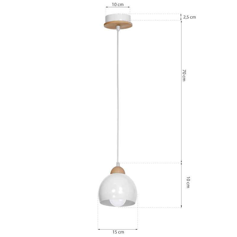 Lampa wisząca Dama Biały 1xE27 Lampa wisząca Dama Biały 1xE27