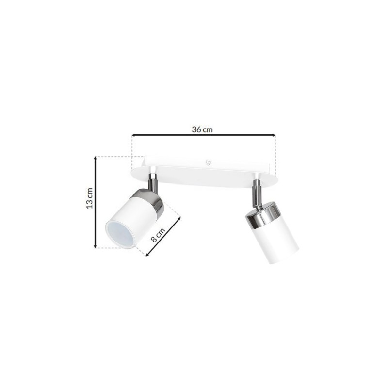 Lampa sufitowa Joker 2xGU10 Biały/Chrom Lampa sufitowa Joker 2xGU10 Biały/Chrom