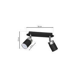 JOKER BLACK/CHROME Ceiling Lamp 2xGU10