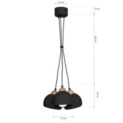 DAMA BLACK hanging lamp 3xE27 DAMA BLACK hanging lamp 3xE27
