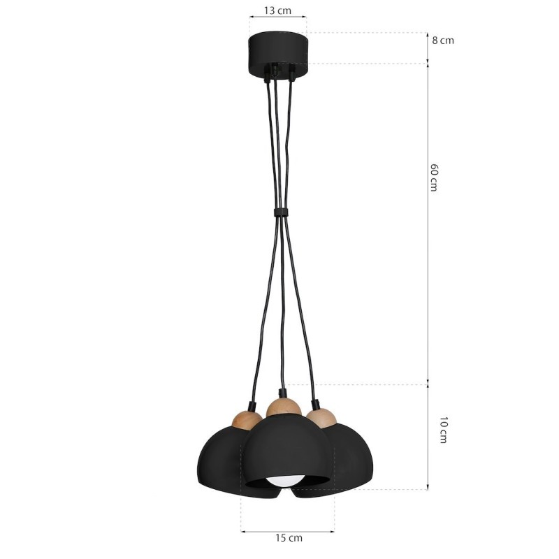 DAMA BLACK hanging lamp 3xE27 DAMA BLACK hanging lamp 3xE27