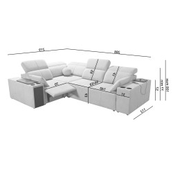 Milano II Mix corner sofa with sleeping and relaxation function, Plecionka, Verita 80