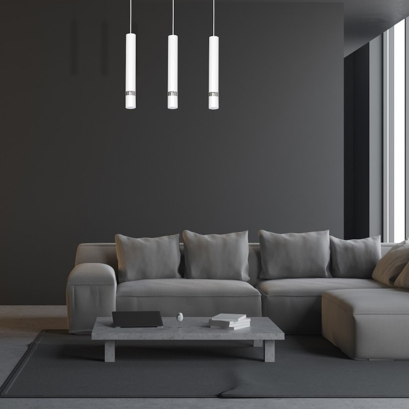 Joker White / Chrome Pendant Lamp 3xGU10