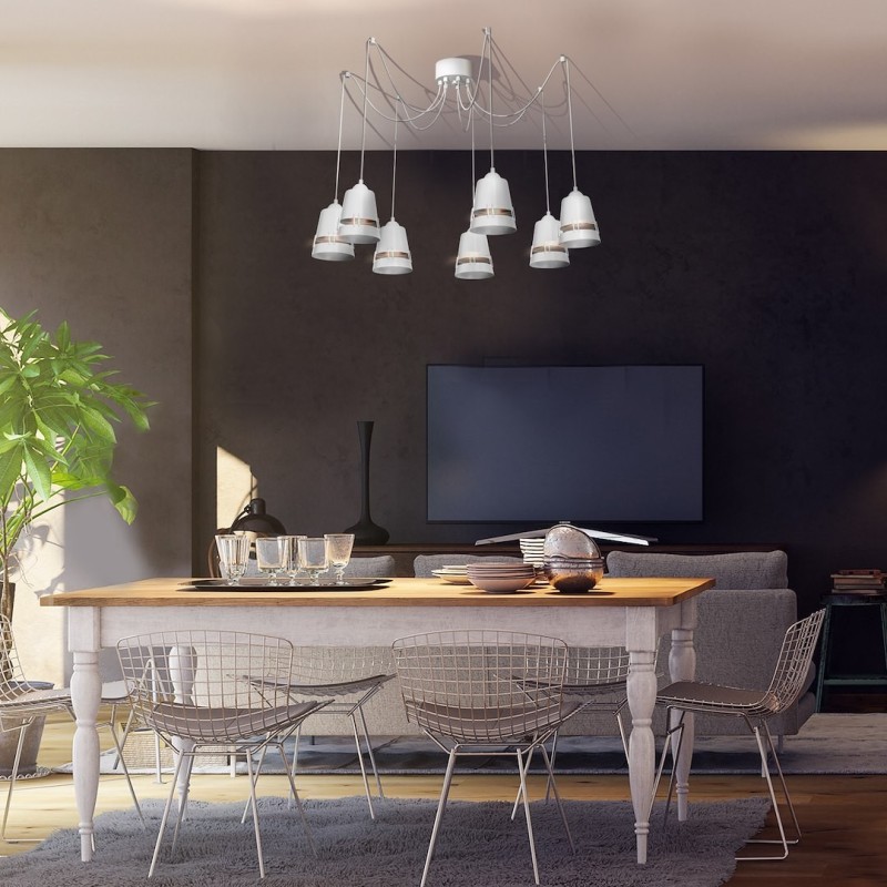 Lampa Wisząca Apollo Biały 7xE27 Lampa Wisząca Apollo Biały 7xE27