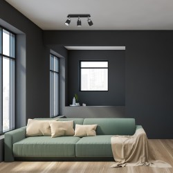 JOKER BLACK/CHROME Ceiling Lamp 3xGU10