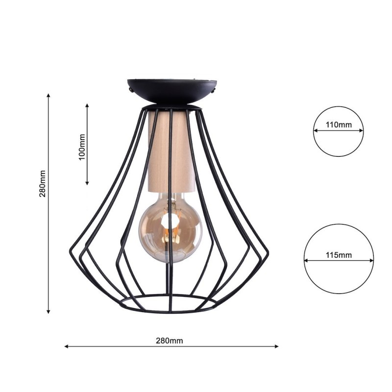 WILL BLACK ceiling lamp 1xE27 WILL BLACK ceiling lamp 1xE27