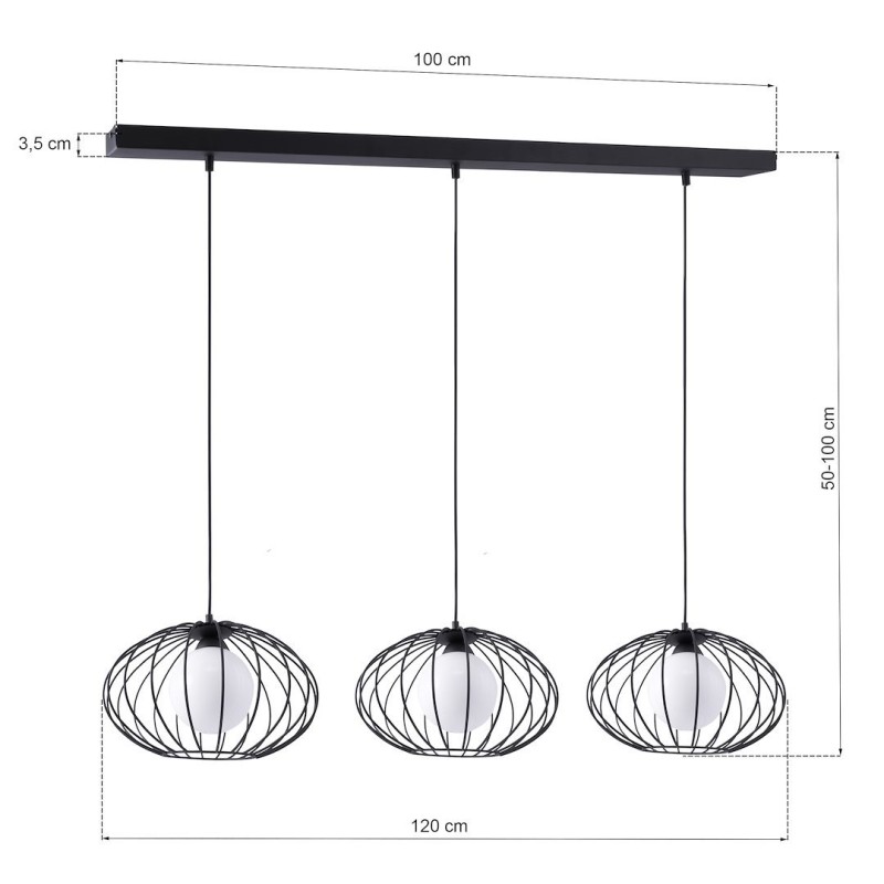 KRONOS BLACK Hanging Lamp 3xE14 KRONOS BLACK Hanging Lamp 3xE14