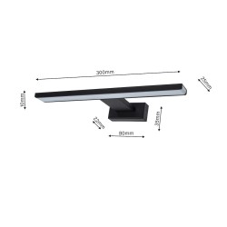 Kinkiet SHINE BLACK 30cm 7W LED Kinkiet SHINE BLACK 30cm 7W LED