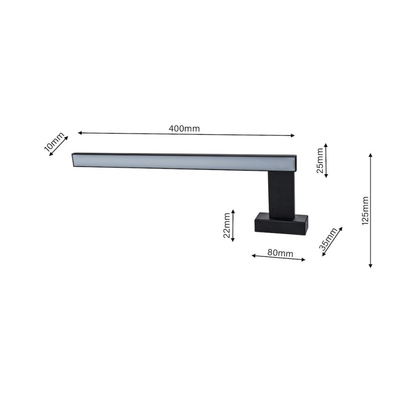 SHINE BLACK Wall Lamp 45cm 11W LED SHINE BLACK Wall Lamp 45cm 11W LED