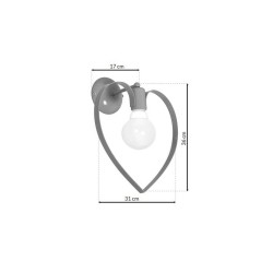 AMORE GREY Wall Lamp 1xE27 AMORE GREY Wall Lamp 1xE27
