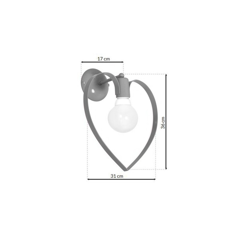 AMORE GREY Wall Lamp 1xE27 AMORE GREY Wall Lamp 1xE27